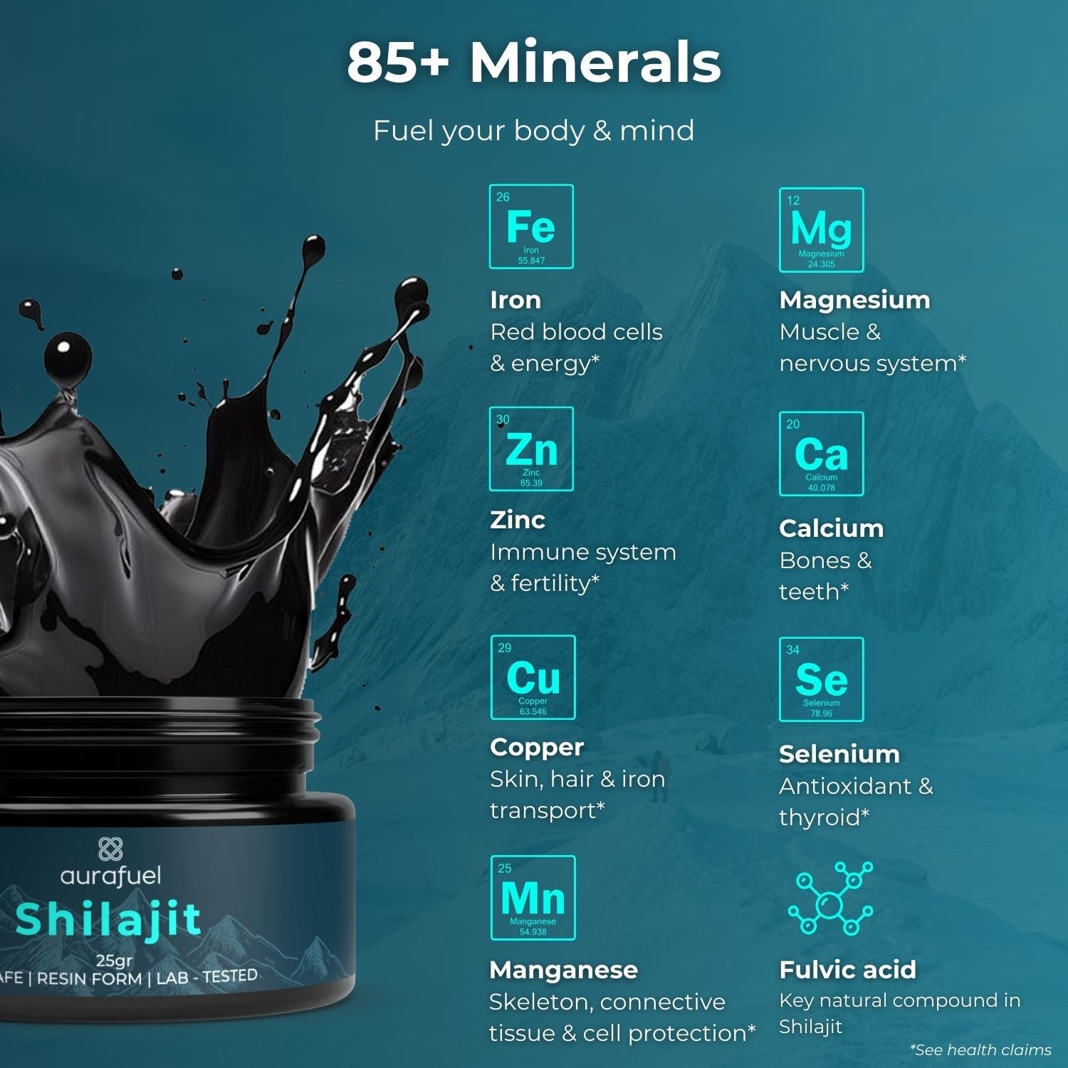 Pure Himalayan Shilajit Resin - 78%+ Fulvic Acid | Authentic Ayurvedic Supplement