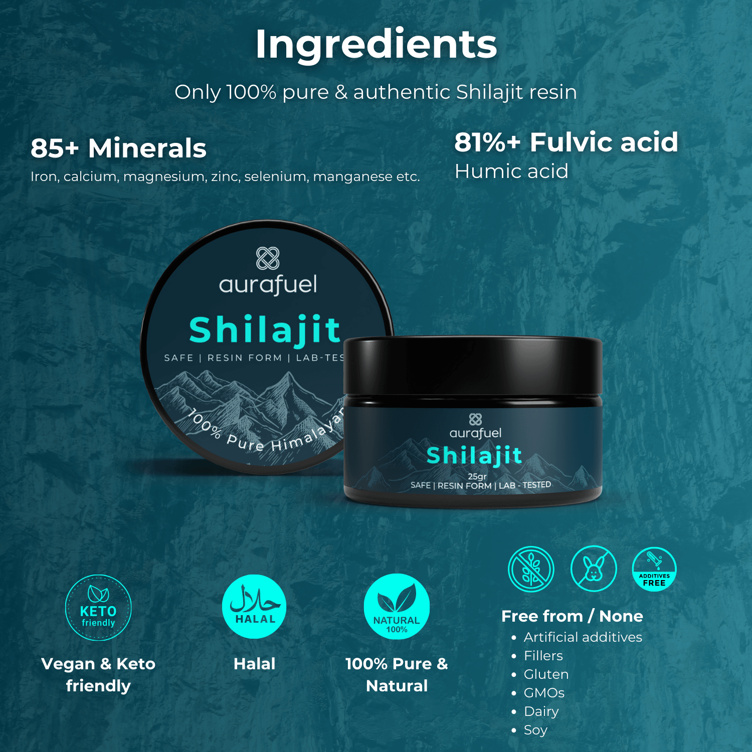 Pure Himalayan Shilajit Resin - 78%+ Fulvic Acid | Authentic Ayurvedic Supplement