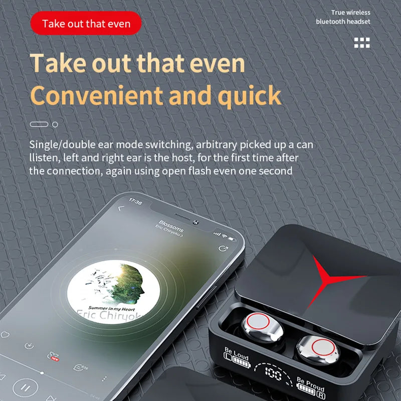 M90 TWS Wireless Earbuds - Bluetooth 5.3 Gaming Earphones with Active Noise Cancelling