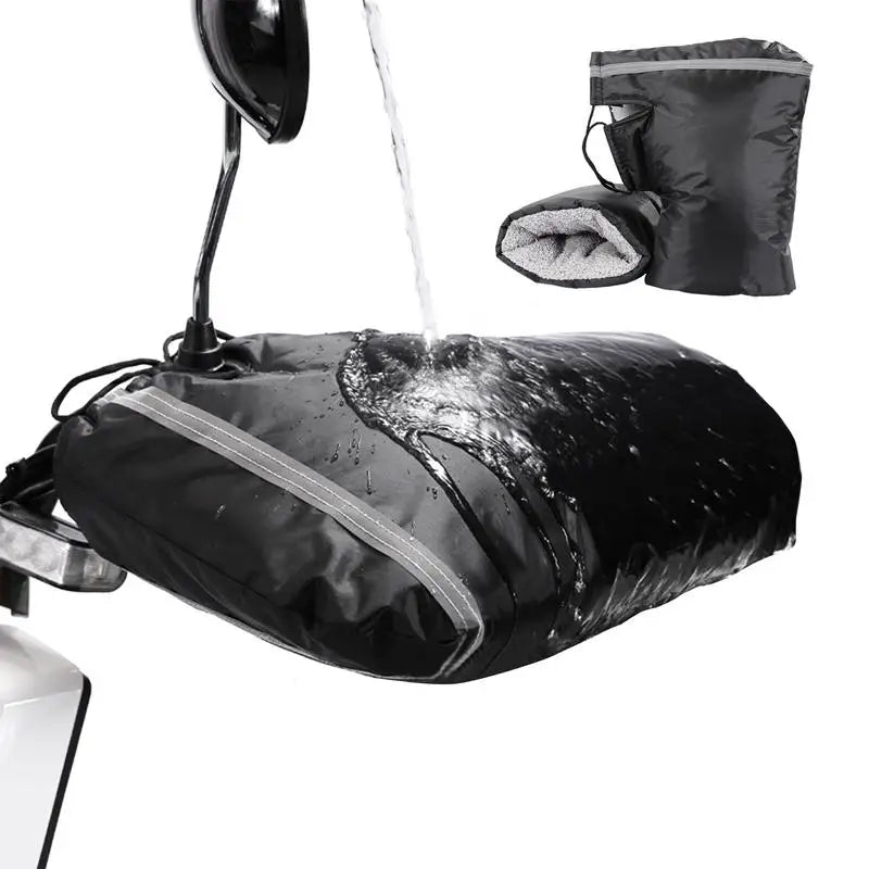 Winter Motorcycle Handlebar Mittens - Windproof Warm Hand Covers for ATV & Snowmobile