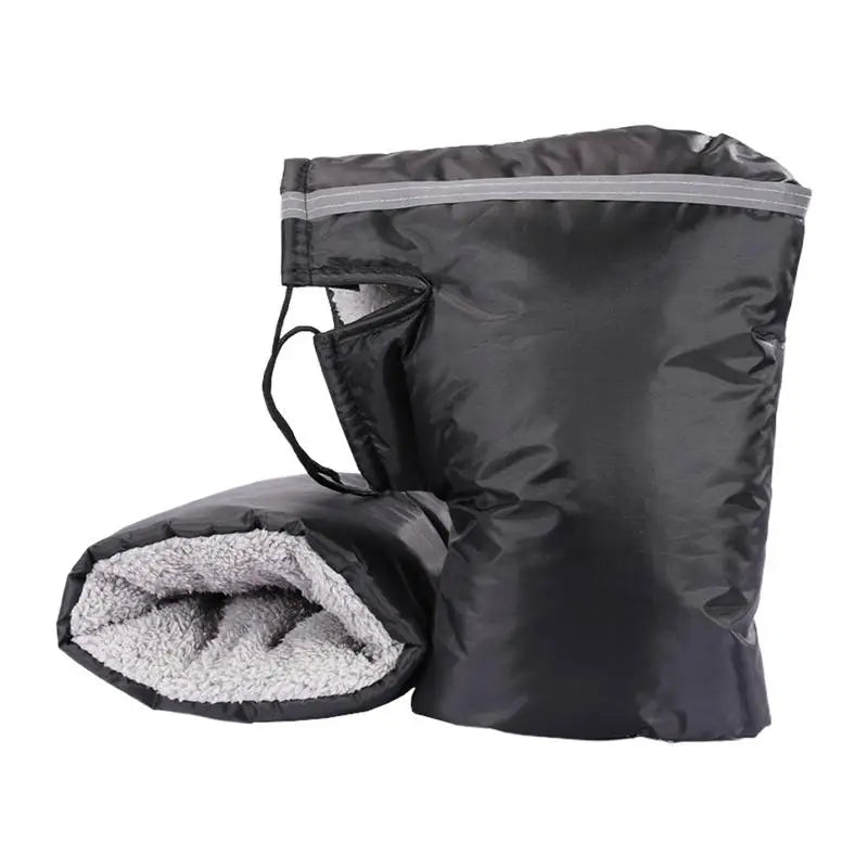 Winter Motorcycle Handlebar Mittens - Windproof Warm Hand Covers for ATV & Snowmobile