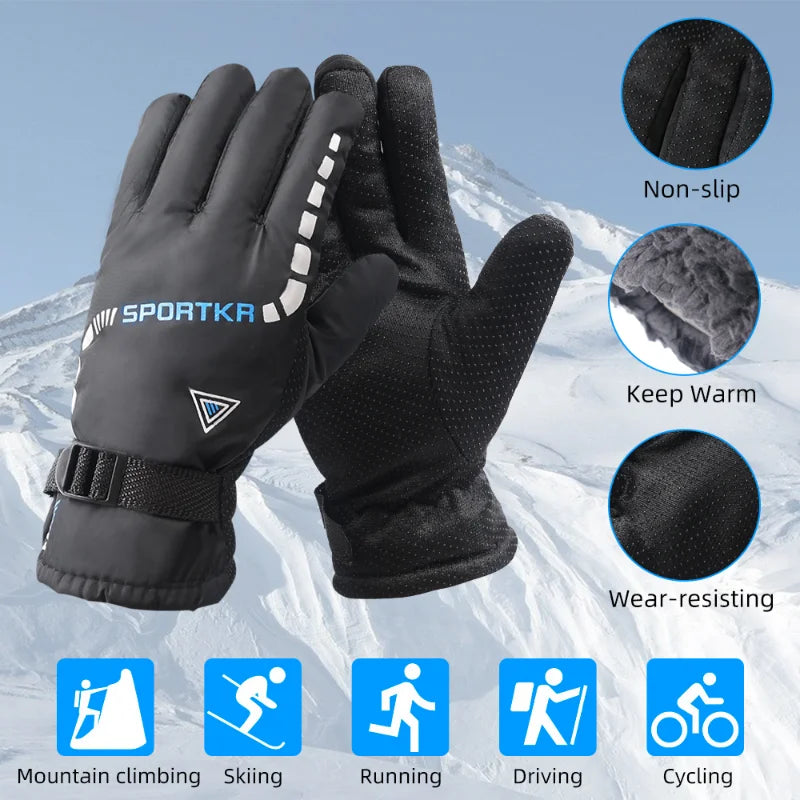 Winter Cycling Gloves - Waterproof Thermal Gloves for Skiing, Hiking & Motorcycle