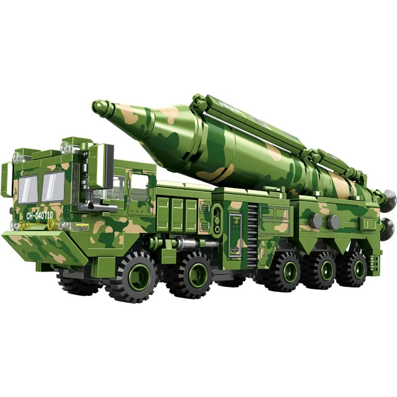 WWII Military Missile Launcher Building Blocks - Army Truck Construction Set for Kids