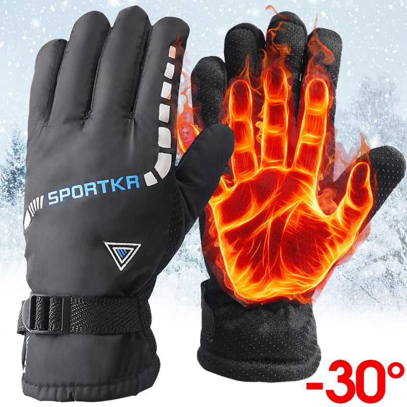 Winter Cycling Gloves - Waterproof Thermal Gloves for Skiing, Hiking & Motorcycle