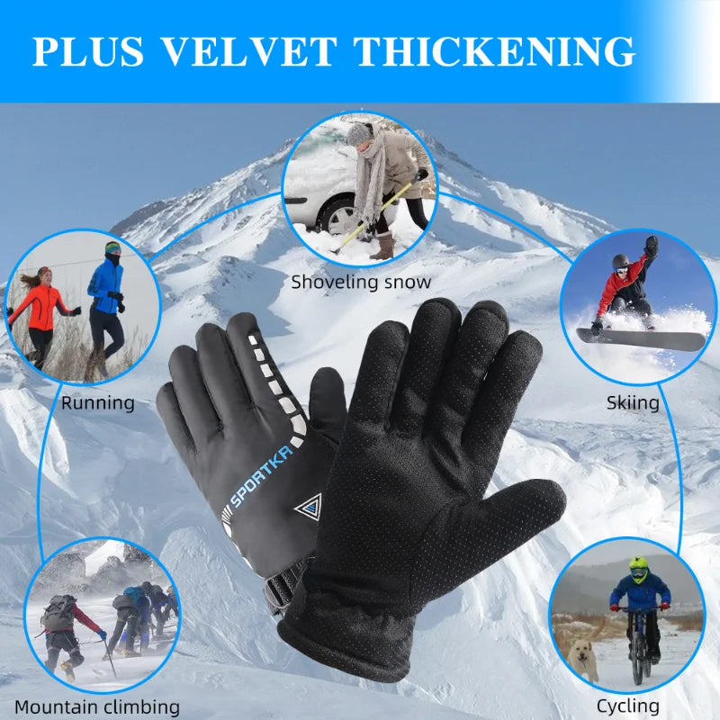 Winter Cycling Gloves - Waterproof Thermal Gloves for Skiing, Hiking & Motorcycle