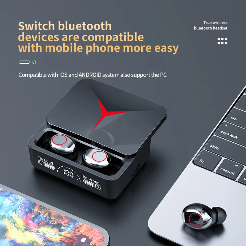 M90 TWS Wireless Earbuds - Bluetooth 5.3 Gaming Earphones with Active Noise Cancelling