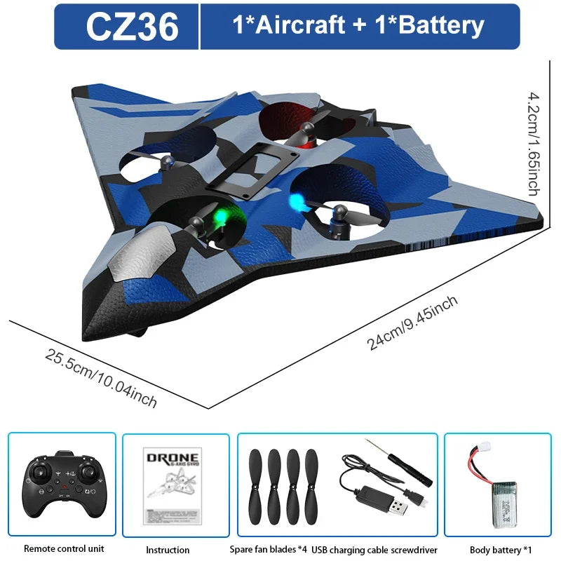 EPP Foam RC Stunt Glider - Electric Remote Control Fighter Plane for Kids