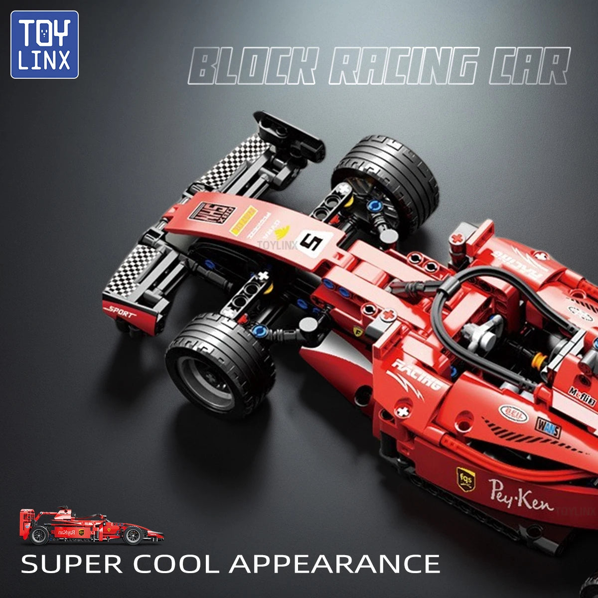 455PCS Building Blocks RC Race Car - DIY Construction Kit Compatible with Lego