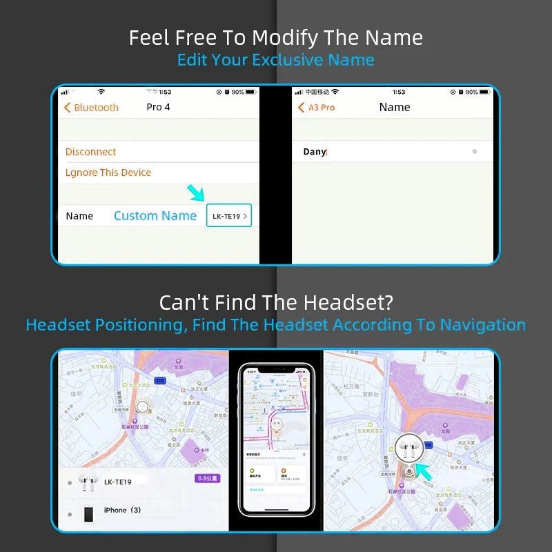 Airs Pro TWS Wireless Earbuds - Bluetooth Earphones with Siri, Pop-Up Pairing & Touch Control