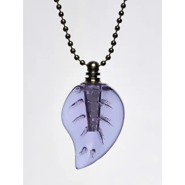 Leaf Spirit Energy Necklace - Inner Strength & Balance | Purple Glass
