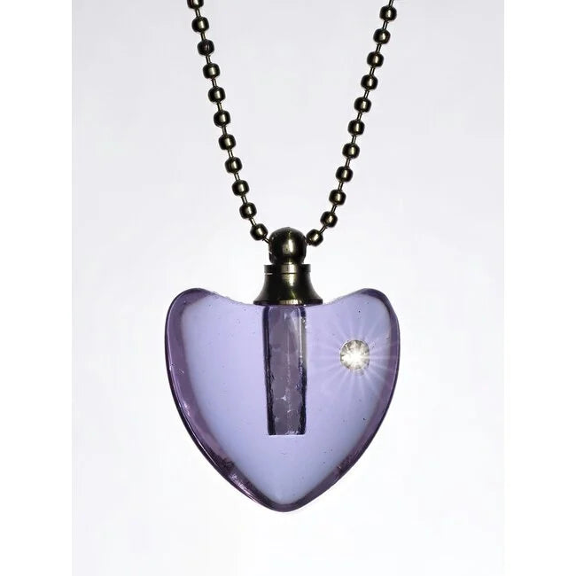 Purple Heart Energy Necklace - Spiritual Strength & Balance | Glass Granules