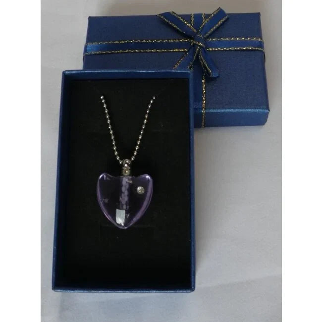 Purple Heart Energy Necklace - Spiritual Strength & Balance | Glass Granules