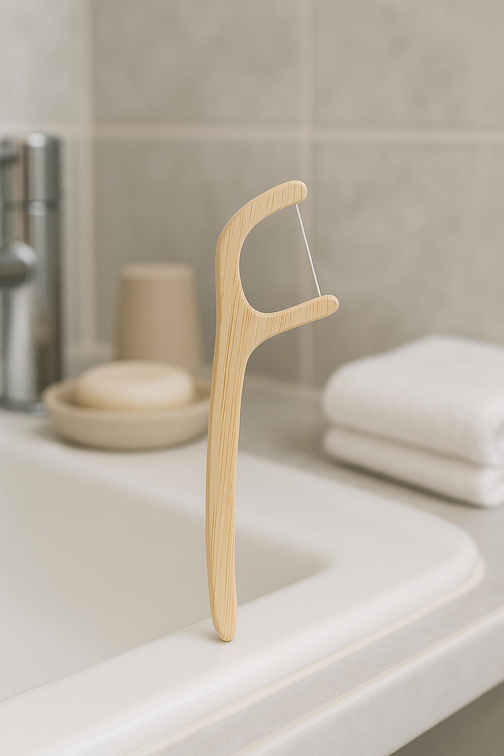 Eco-Friendly Bamboo Dental Floss Picks - Mint Charcoal | 10 Pack