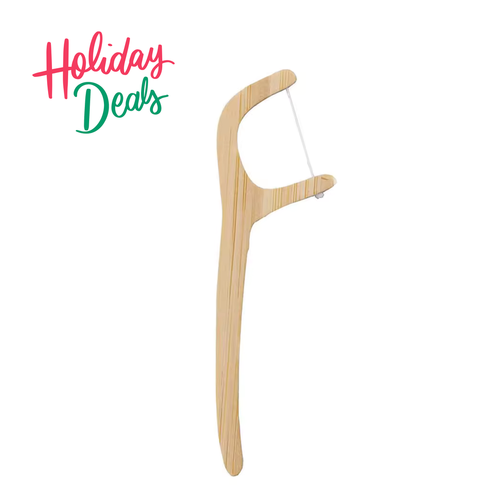 Eco-Friendly Bamboo Dental Floss Picks - Mint Charcoal | 10 Pack