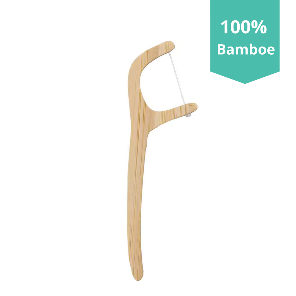 Eco-Friendly Bamboo Dental Floss Picks - Mint Charcoal | 10 Pack